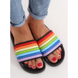 Pantofole arcobaleno nere T325P Nero multicolore 1