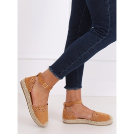 Espadrillas traforate cammello JH119 Camel marrone 2