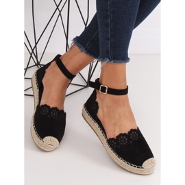 Espadrillas nere traforate JH119 Black nero 1