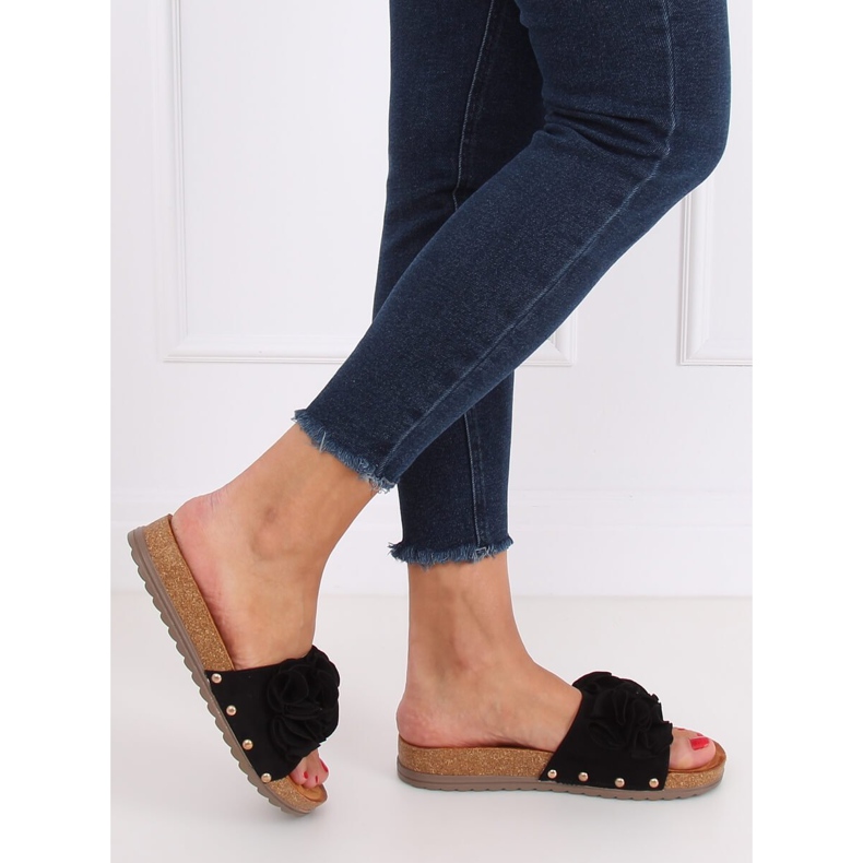 Pantofole nere da donna nere F191 Black nero 2