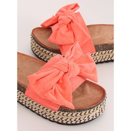 Coral CK137P Pantofole corallo su suola alta arancia 2