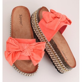 Coral CK137P Pantofole corallo su suola alta arancia 1