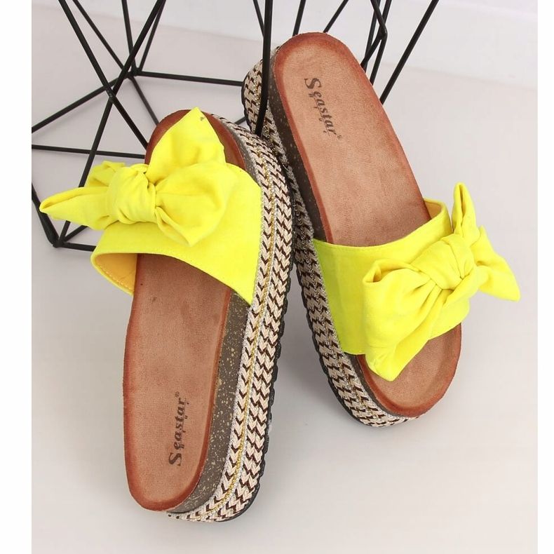 Giallo CK137P Pantofole gialle con suola alta 1