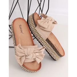 Ciabatte con suola alta beige CK137P Beige 1