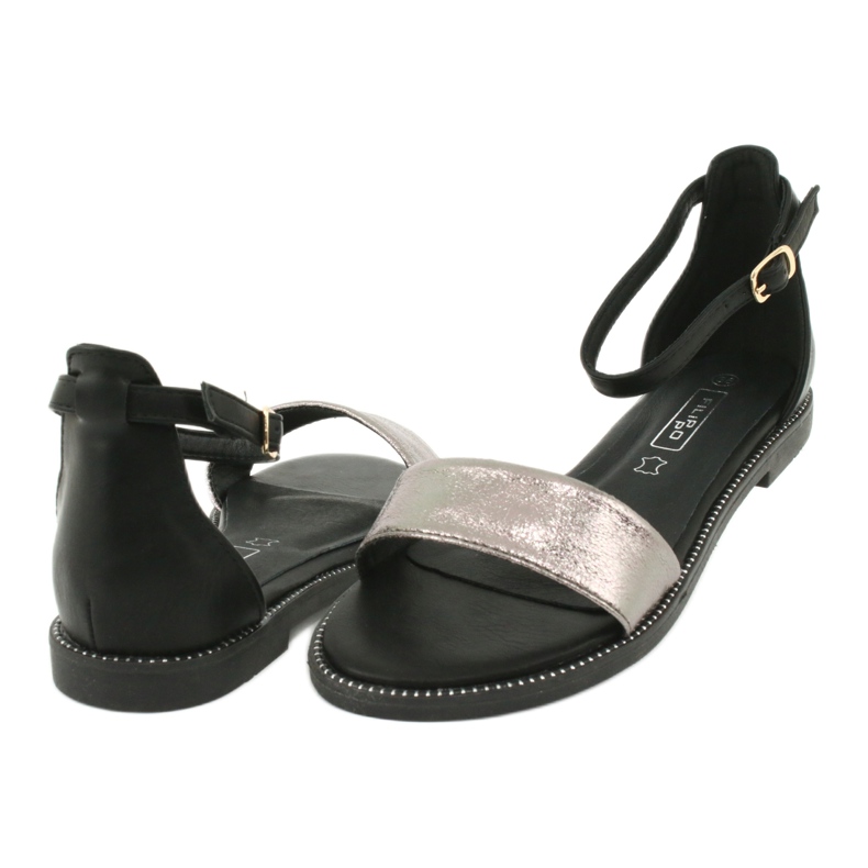 Sandali in pelle Filippo DS1285 / 20 BK SI nero multicolore grigio 3