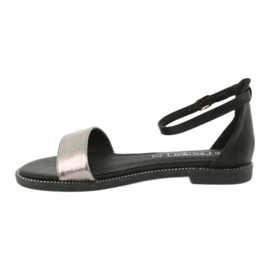 Sandali in pelle Filippo DS1285 / 20 BK SI nero multicolore grigio 1