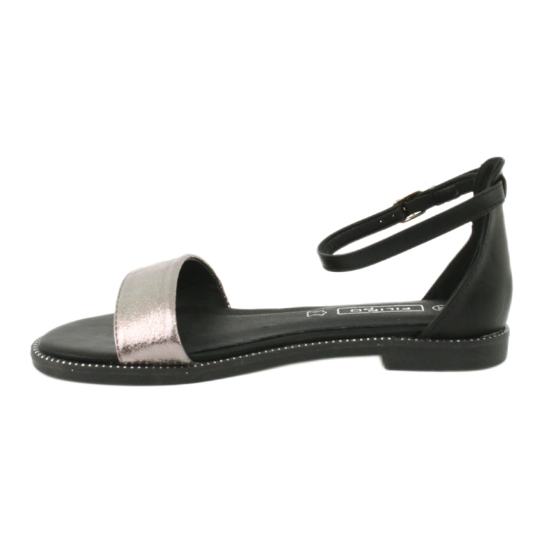 Sandali in pelle Filippo DS1285 / 20 BK SI nero multicolore grigio 1