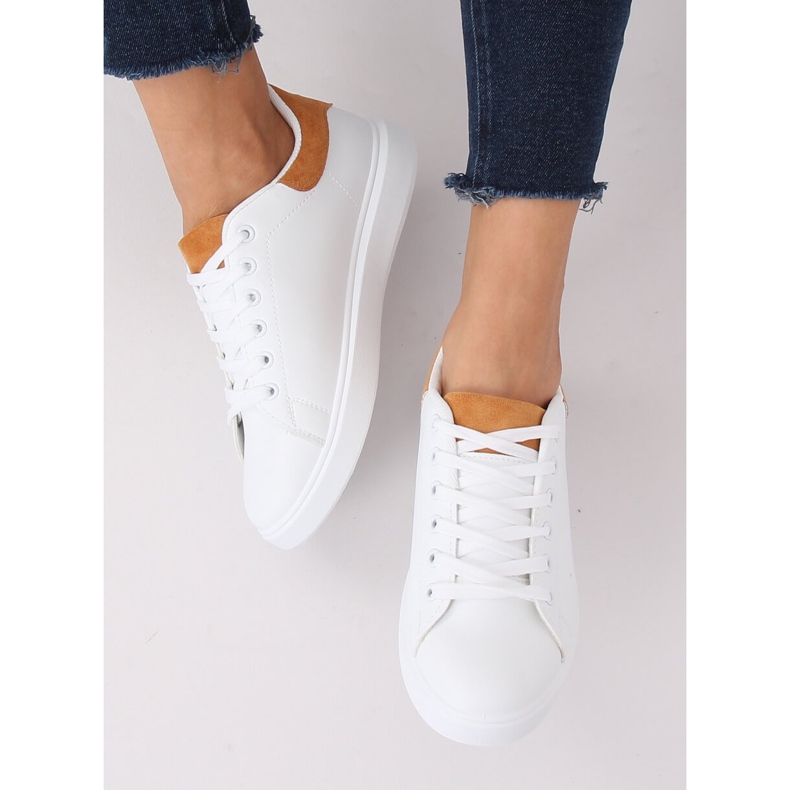 Sneakers da donna bianche LA85P Camel bianco 2