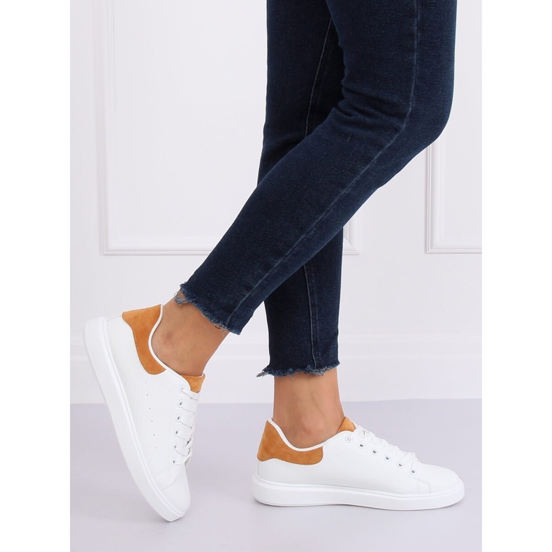 Sneakers da donna bianche LA85P Camel bianco 1