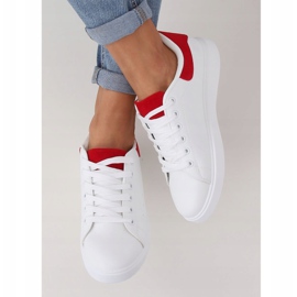 Sneakers da donna bianche LA85P Rosse bianco 2