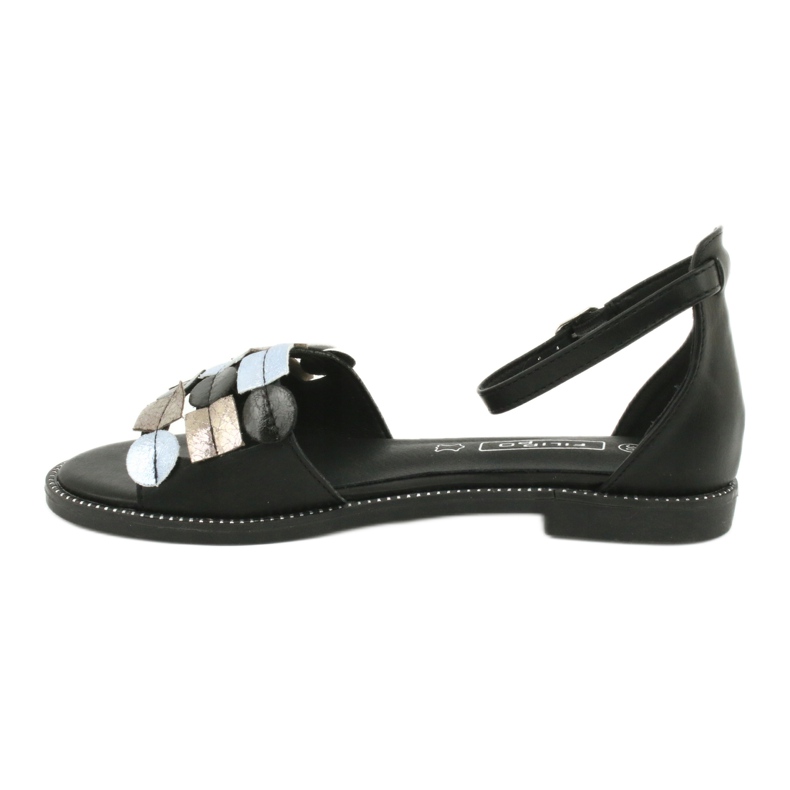 Sandali in pelle Filippo DS1286 / 20 MLT nero grigio giallo 1
