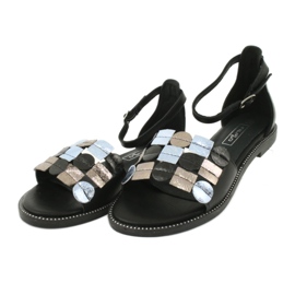 Sandali in pelle Filippo DS1286 / 20 MLT nero grigio giallo 2