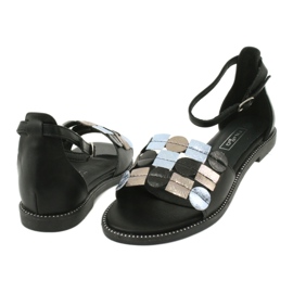 Sandali in pelle Filippo DS1286 / 20 MLT nero grigio giallo 3