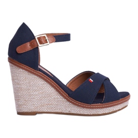 SEA Sandali da donna con zeppa Blu LaMane marrone blu navy 1