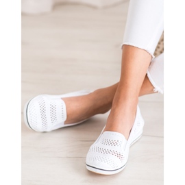 SHELOVET Ballerine traforate bianca 1