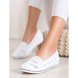 SHELOVET Ballerine traforate bianco 2