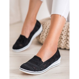 SHELOVET Ballerine traforate nero 1