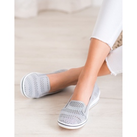 SHELOVET Ballerine traforate grigio 1