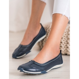 M.Daszyński Ballerina sportiva in pelle blu 2