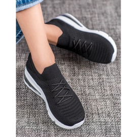 SHELOVET Sneakers nere in tessuto nero 1