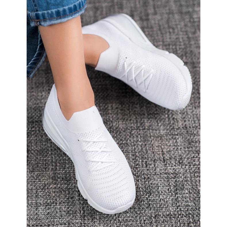 SHELOVET Sneakers bianche in tessuto bianca 1