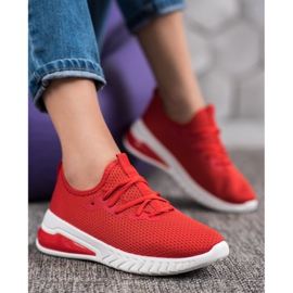 SHELOVET Sneakers in tessuto rosso 1
