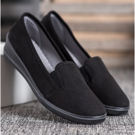 SHELOVET Slip in pelle scamosciata nero 2