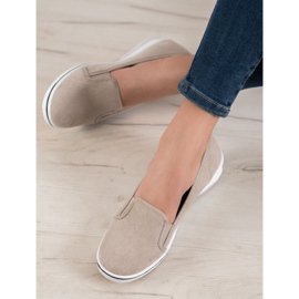 SHELOVET Slip in pelle scamosciata marrone 1