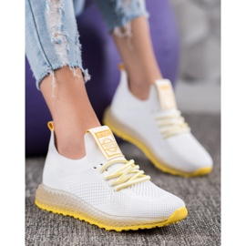 SHELOVET Sneakers Con Suola Gialla bianca 1