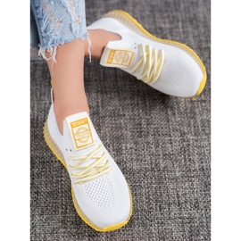 SHELOVET Sneakers Con Suola Gialla bianco 2
