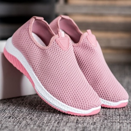Renda Slipon traforati sulla piattaforma rosa 2