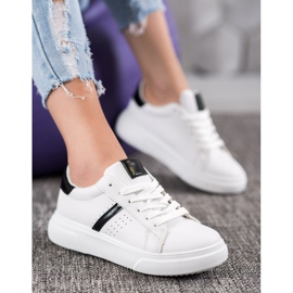 Renda Sneakers Con Inserti Neri bianco 2