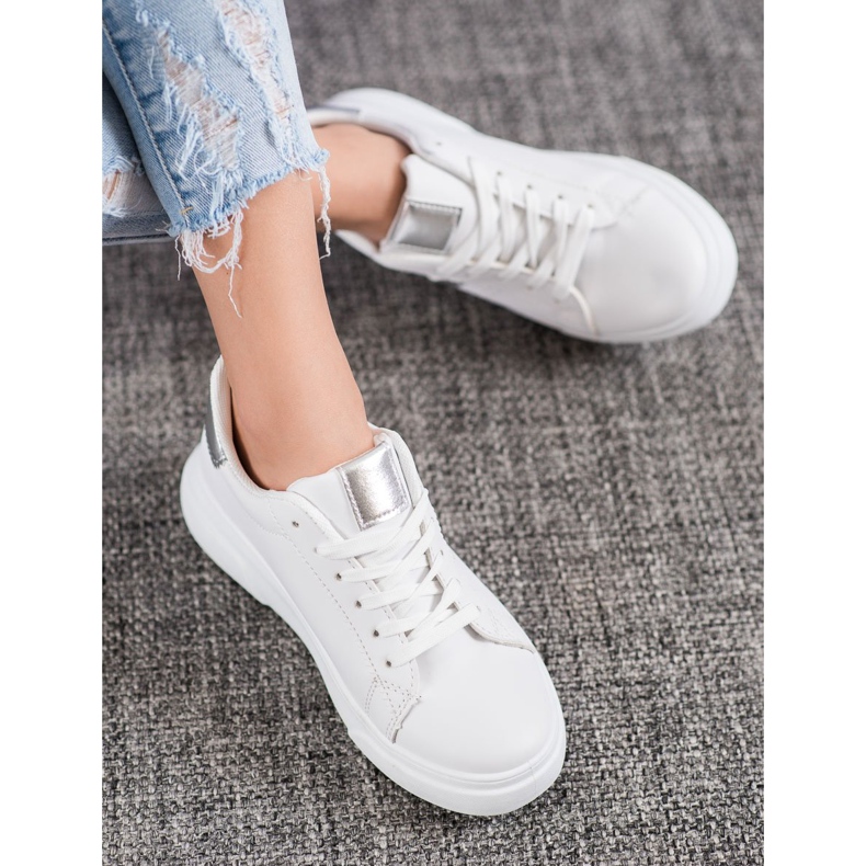 Renda Sneakers Con Inserti Argento bianca 1