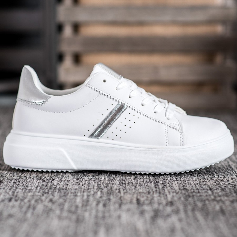 Renda Sneakers Con Inserti Argento bianco 2