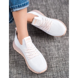 SHELOVET Sneakers Con Suola Trasparente bianca 2