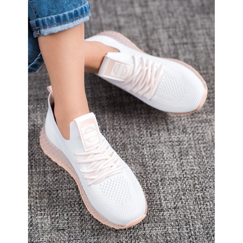 SHELOVET Sneakers Con Suola Trasparente bianco 2