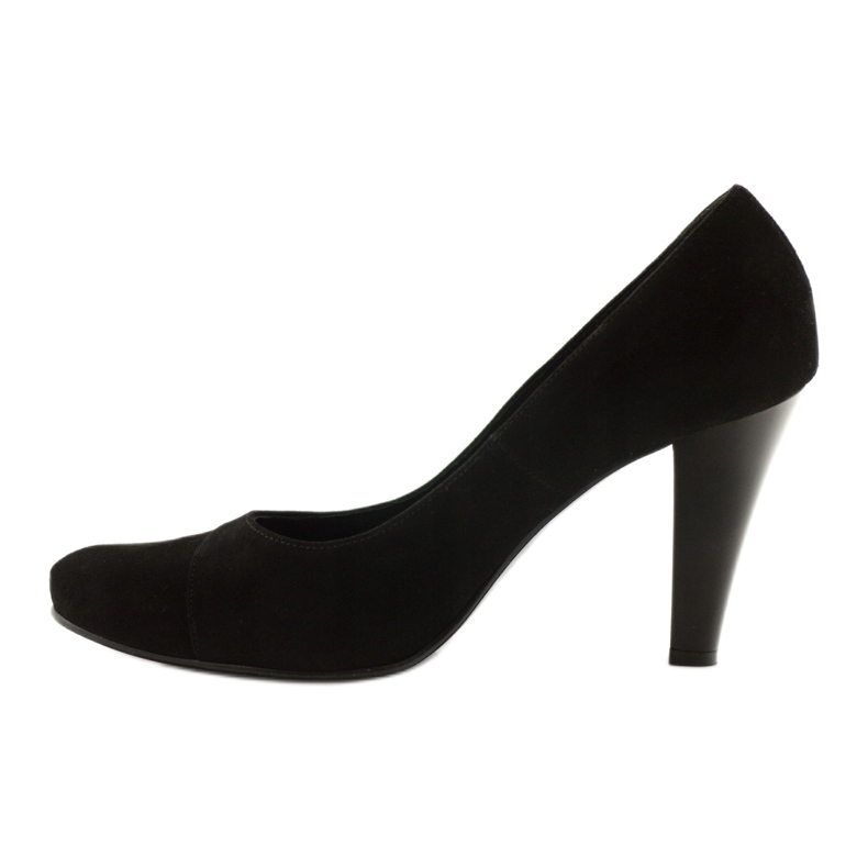 Edeo Pompe in pelle nera femminile con filo d'argento nero 3