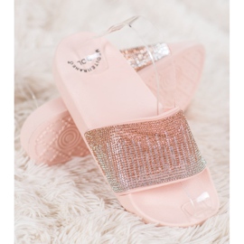 SHELOVET Comode Pantofole Con Cubic Zirconia rosa 1