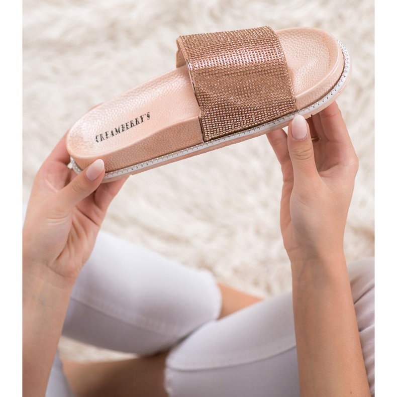 Creamberry'S Pantofole Dorate Con Cristalli d'oro 1