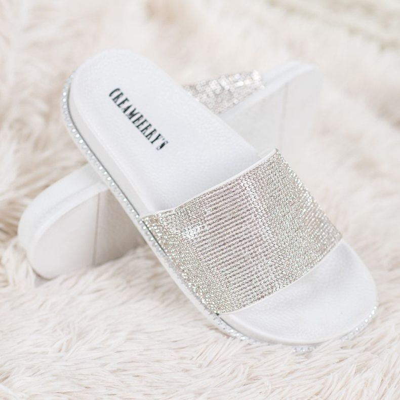 Creamberry'S Pantofole Bianche Con Cristalli bianco 1