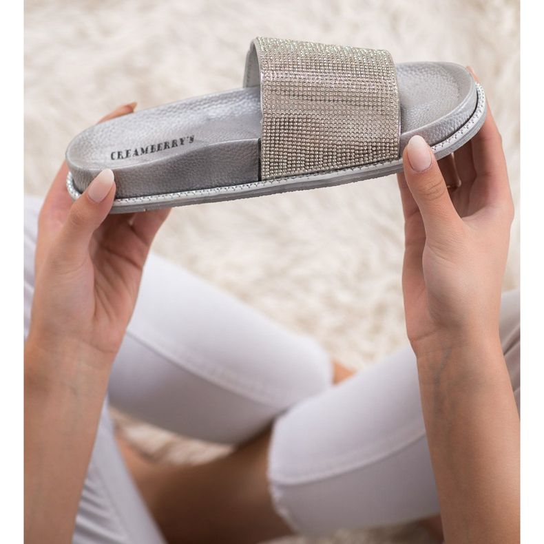 Creamberry'S Pantofole Argento Con Cristalli grigio 1