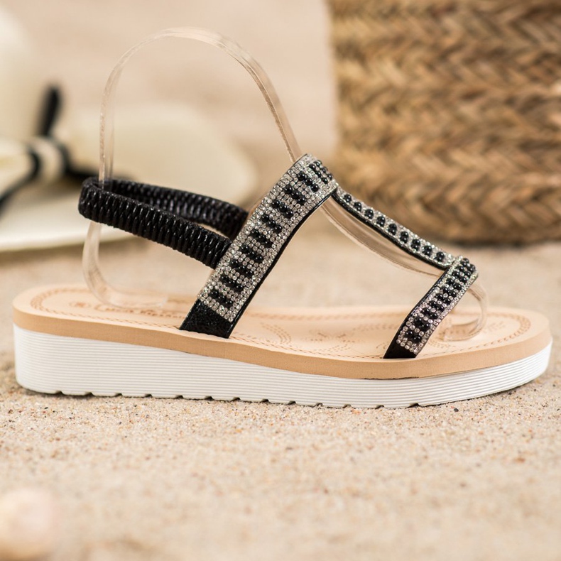 SHELOVET Sandali Slip-on Con Perline nero 2
