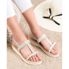 SHELOVET Sandali Slip-on Con Perline grigio 1
