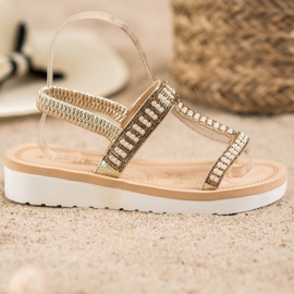 SHELOVET Sandali Slip-on Con Perline giallo 2