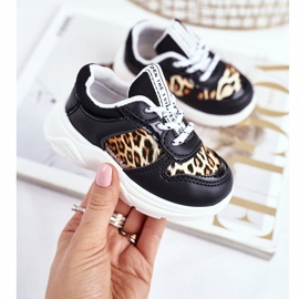 FRROCK Scarpe sportive per bambini con stampa leopardata Penny nera bianca nero 2