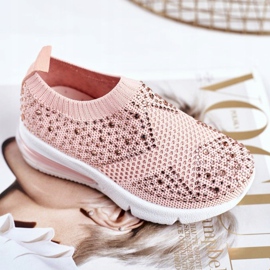 FRROCK Scarpe Sportive Per Bambini Con Cubic Zirconia Rosa Linda 1