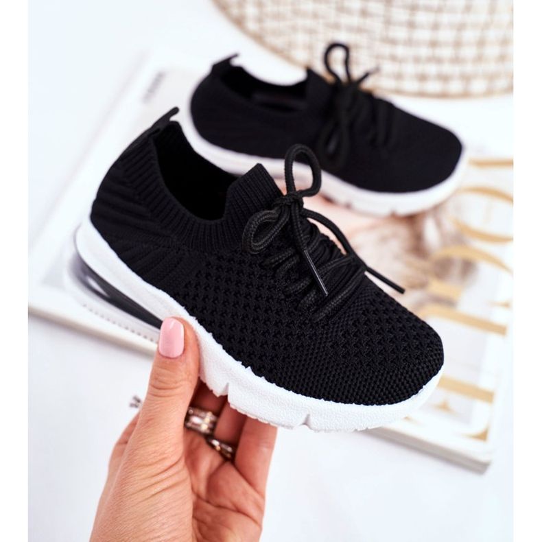FRROCK Scarpe sportive per bambini con lacci Lena nere nero 2