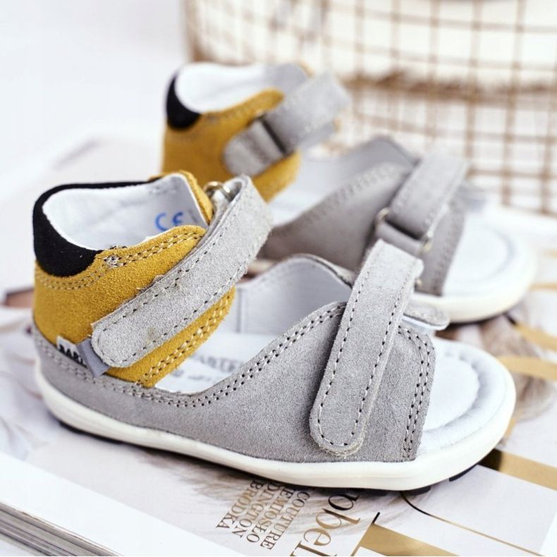 Bartek S.A. Sandali Primi Passi Mini Preventivi Bambini Bartek W-71266 grigio giallo 1