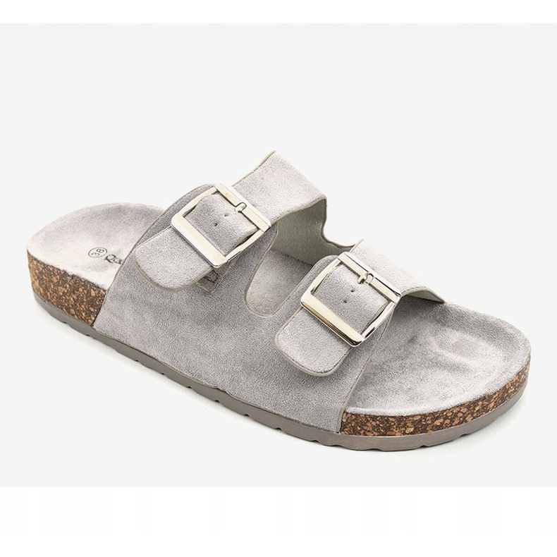Pantofole grigie con fibbia BL3100-SF grigio 1
