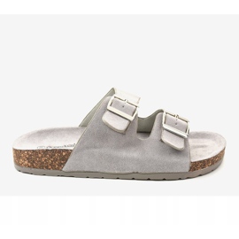 Pantofole grigie con fibbia BL3100-SF grigio 2